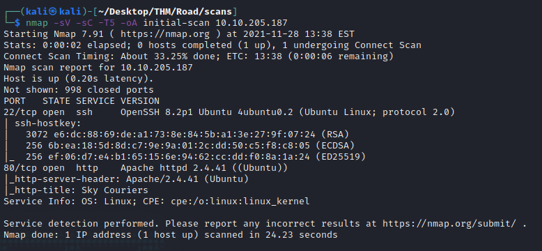 NMAP Scan Results